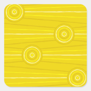 Aboriginal line and circle painting square sticker