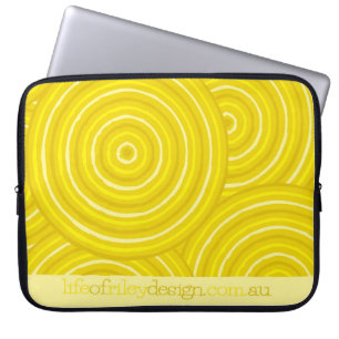 Aboriginal line painting computer sleeves