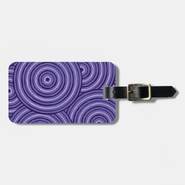 Aboriginal line painting luggage tag (Front Horizontal)