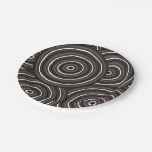 Aboriginal line painting paper plate