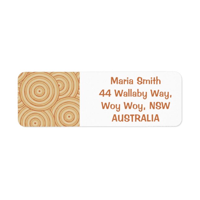 Aboriginal line painting return address label (Front)