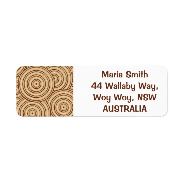 Aboriginal line painting return address label (Front)