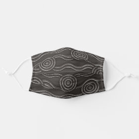 Aboriginal line painting river stormy weather cloth face mask