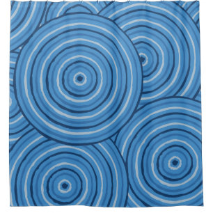 Aboriginal line painting shower curtain