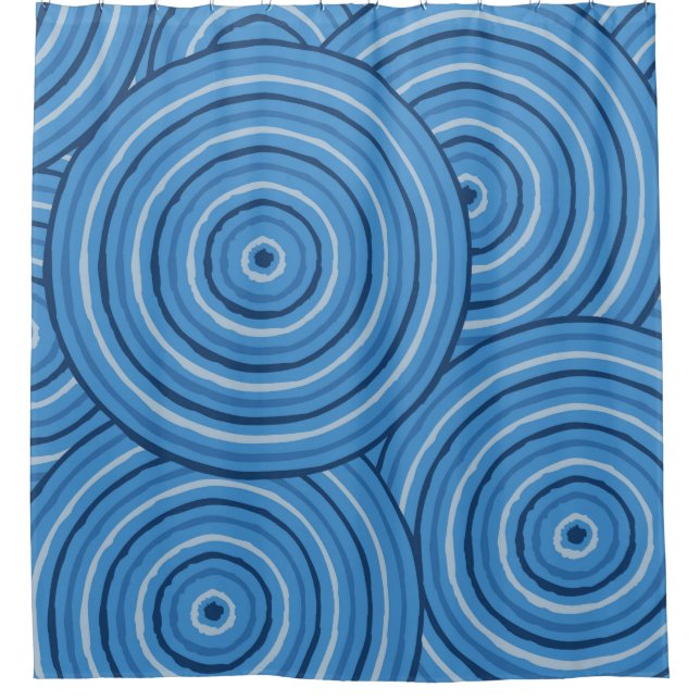 Aboriginal line painting shower curtain (Front)