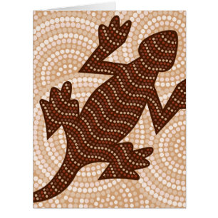Aboriginal lizard dot painting