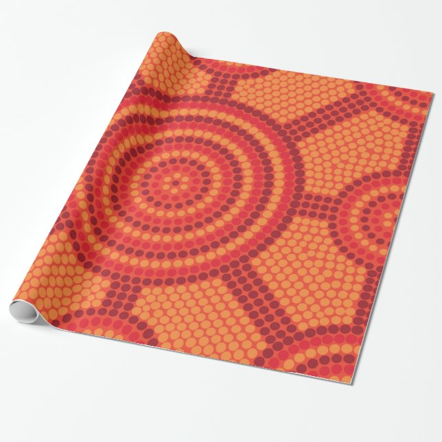 Aboriginal Meetingplace Fire Wrapping Paper (Unrolled)
