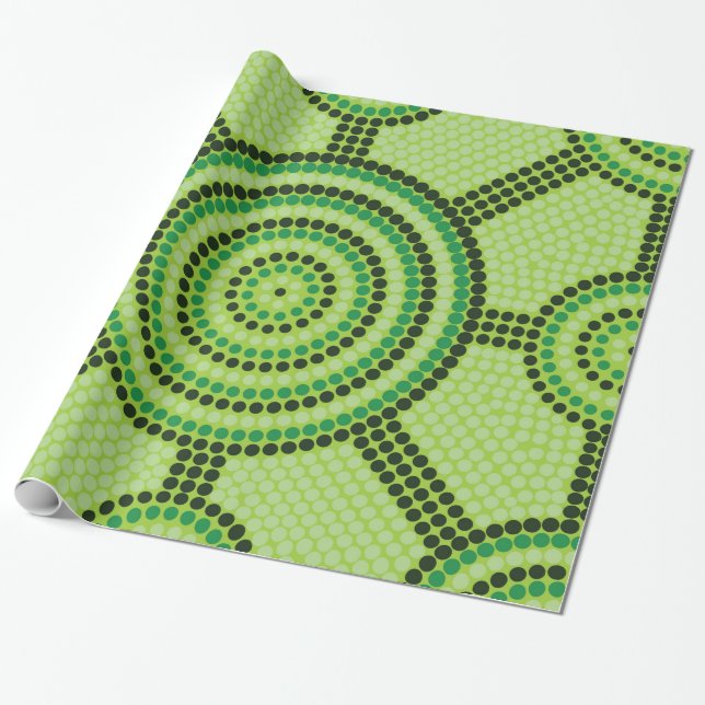 Aboriginal Meetingplace Rainforest Wrapping Paper (Unrolled)