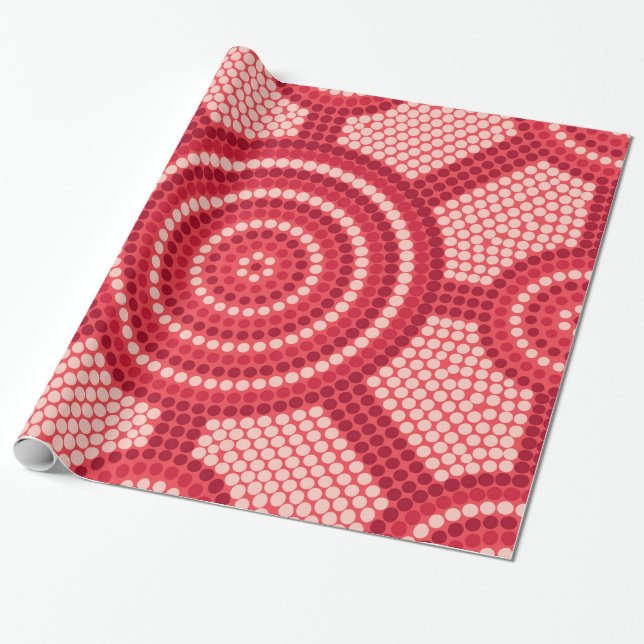 Aboriginal Meetingplace Waratah Wrapping Paper (Unrolled)