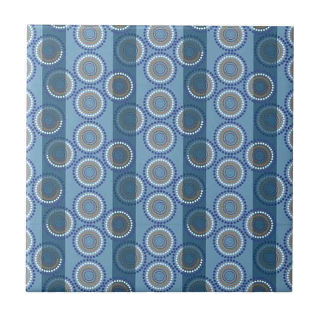 Aboriginal sea pattern ceramic tile (Front)