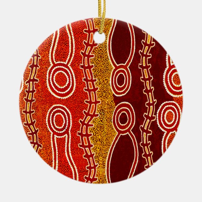 Aboriginal Serpents . Ceramic Ornament (Front)