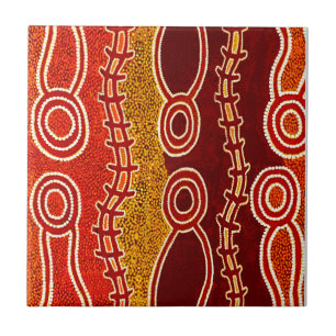 Aboriginal Serpents . Ceramic Tile