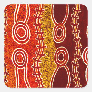 Aboriginal Serpents . Square Sticker