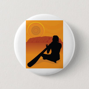 Aboriginal Silhouette 6 Cm Round Badge