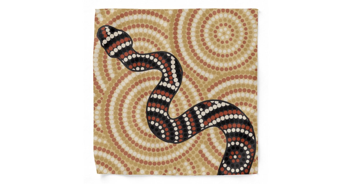 Aboriginal snake dot painting bandana | Zazzle.com.au