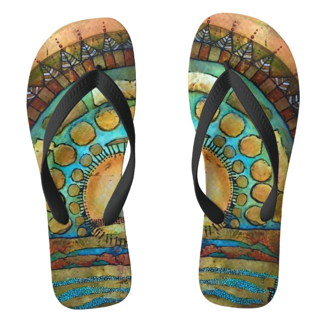 Aboriginal Sunrise Thongs (Footbed)