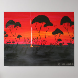 Aboriginal Sunset Poster