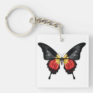 Aboriginal Swallowtail Butterfly Flag Sticker Key Ring