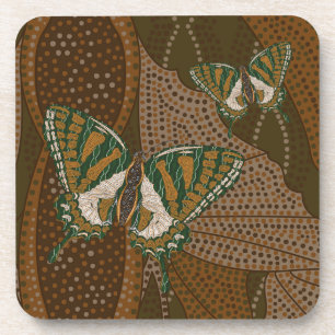 Aboriginal Swallowtail Square Coaster