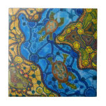 Aboriginal Turtles Painting Ceramic Tile<br><div class="desc">Tile</div>