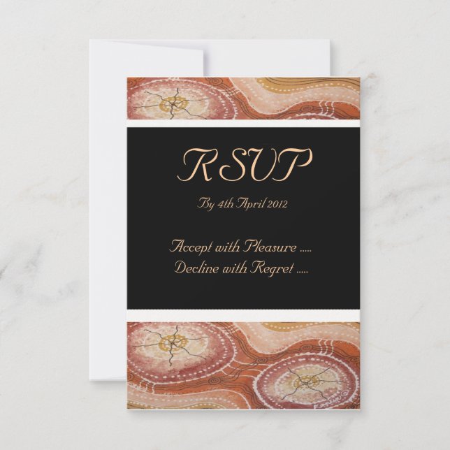 Aboriginal Wedding RSVP Desert Dreaming Card (Front)