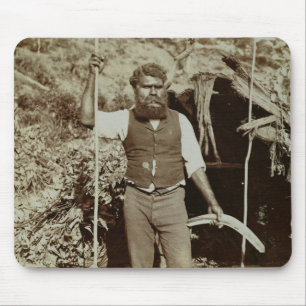 Aborigine with a Boomerang, c.1860s (sepia photo) Mouse Pad