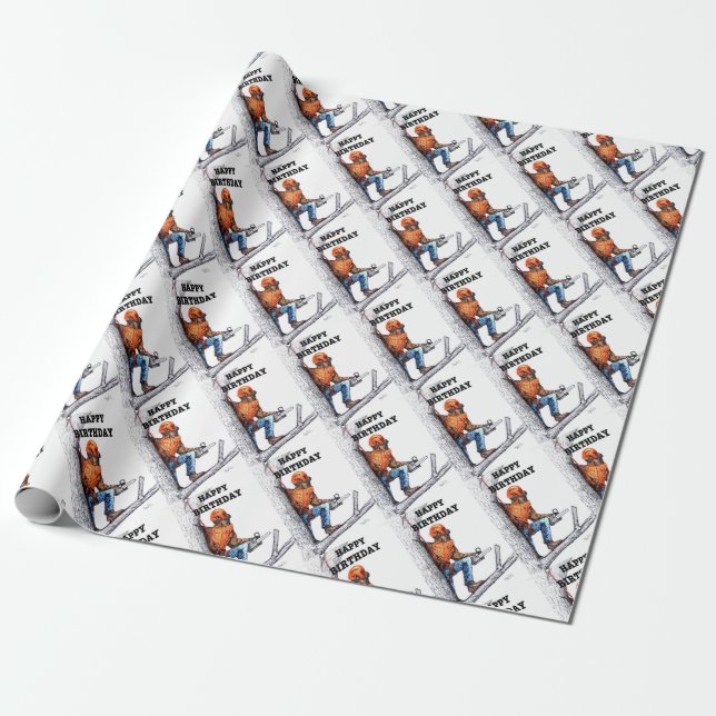 Aborist Tree surgeon Birthday present gift. Wrapping Paper (Unrolled)