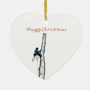 Aborist Tree surgeon christmas present gift Ceramic Ornament