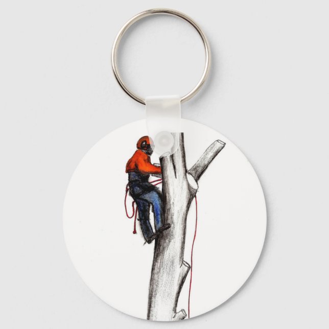 Aborist Tree surgeon christmas present gift Key Ri Ring (Front)