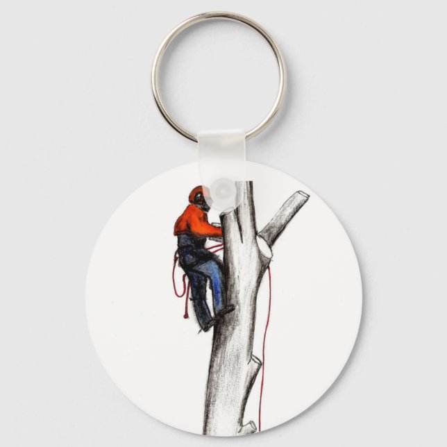 Aborist Tree surgeon christmas present gift Key Ri Ring (Front)