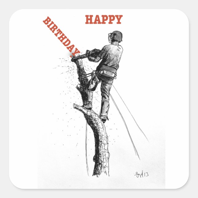 Aborist Tree surgeon christmas present gift Square Sticker (Front)