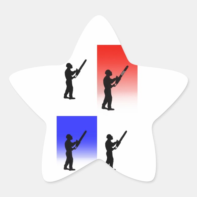 Aborist Tree surgeon christmas present gift Star Sticker (Front)