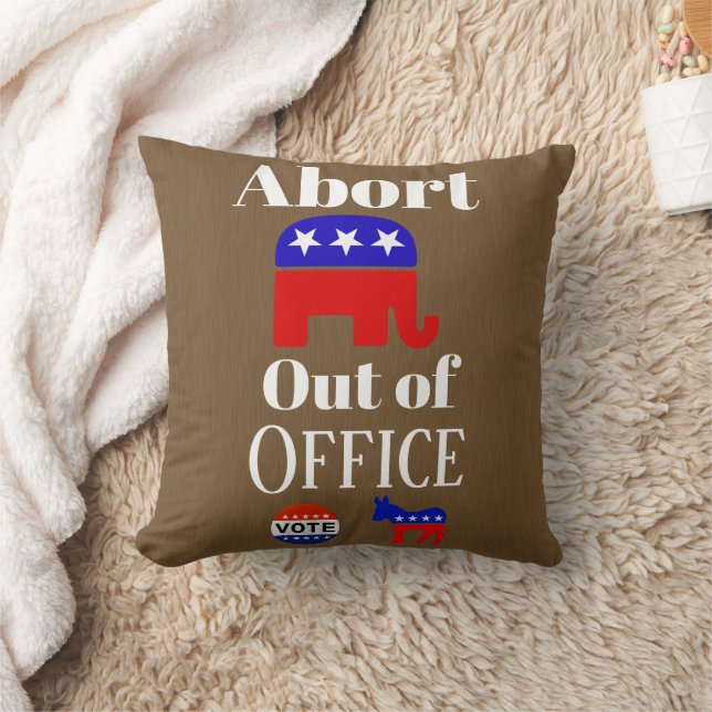 Abort GOP Out of Office Throw Pillow (Blanket)