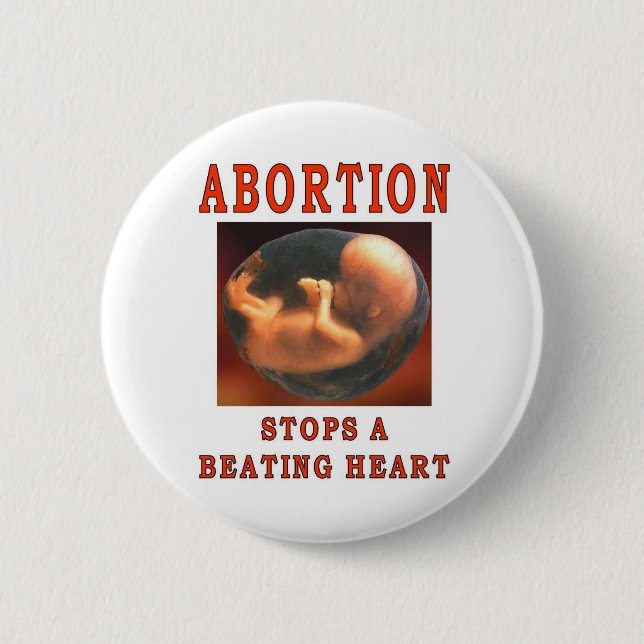 ABORTION STOPS. 6 CM ROUND BADGE (Front)