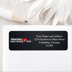 Abortion Stops a Beating Heart, Pro-Life Return Address Label