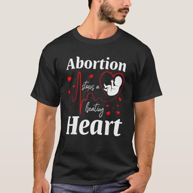 Abortion Stops A Beating Heart Womens Healthcare T-Shirt (Front)