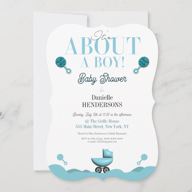 About a Boy Baby Shower Invite Invitation (Front)