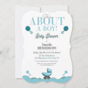 About a Boy Baby Shower Invite Invitation