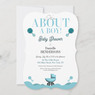About a Boy Baby Shower Invite Invitation