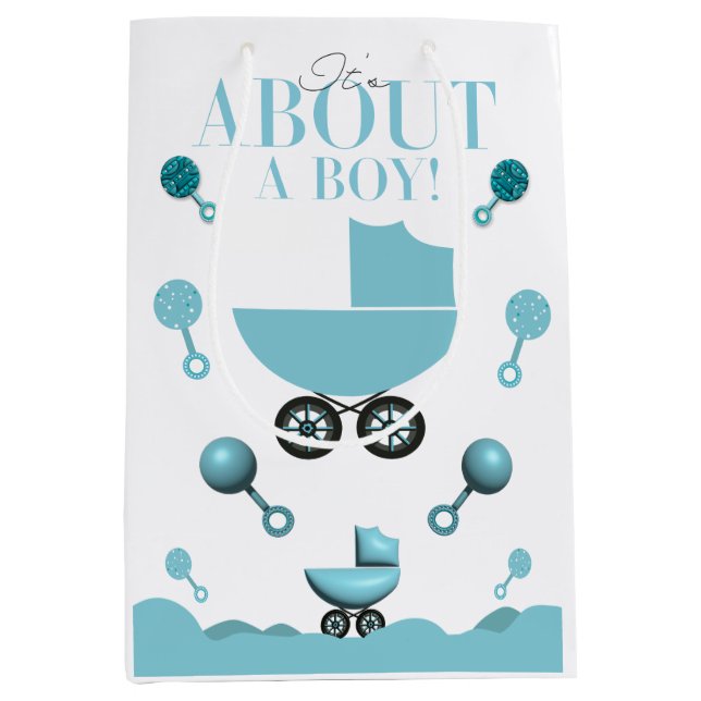 About a Boy Baby Shower Invite Invitation Gift Bag (Front)