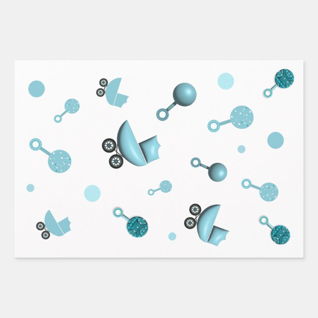 About a Boy Baby Shower Invite Invitation Gift Bag Wrapping Paper Sheet (Front)
