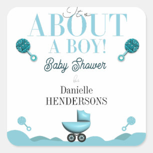 About a Boy Baby Shower Invite Invitation Sticker