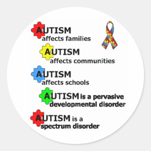ABOUT AUTISM CLASSIC ROUND STICKER