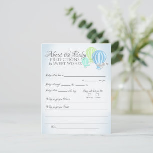 About Baby Predictions Baby Shower Game Enclosure Card