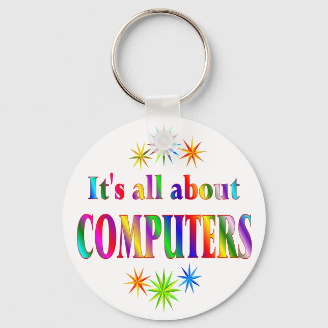 About Computers Key Ring (Front)