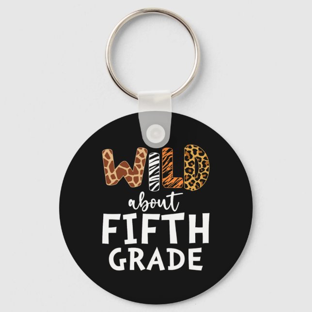 About Fifth Grade Teacher Students Back To School  Key Ring (Front)