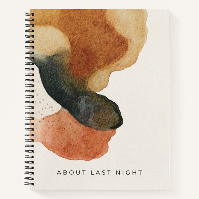 About Last Night | Modern Abstract Watercolor Notebook (Front)