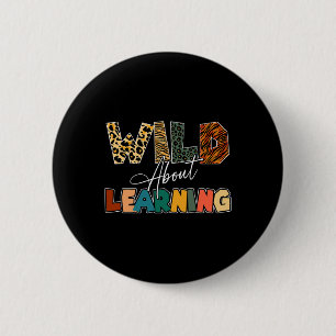 About Learning Leopard Teacher Back To School Teac 6 Cm Round Badge