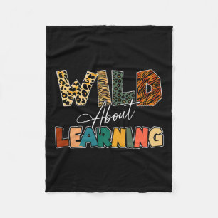 About Learning Leopard Teacher Back To School Teac Fleece Blanket