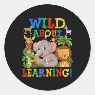 About Learning Safari Animals Jungle Back To Schoo Classic Round Sticker